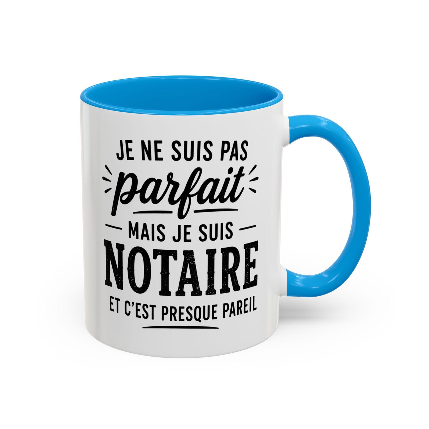 Mug Notaire – Tasse Humour Métier Juridique Droit Justice – Idée Cadeau Original Professionnel Homme Noir Bleu Rouge