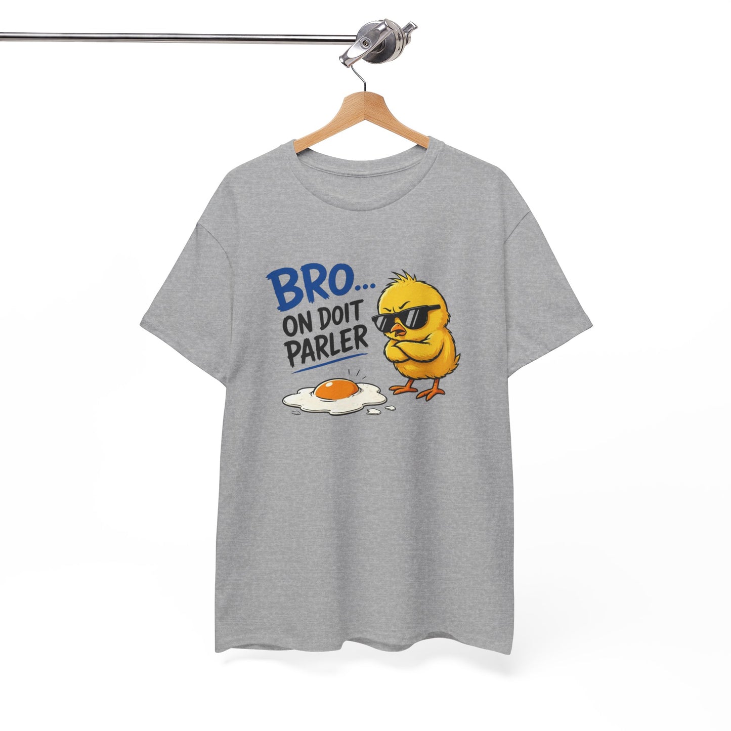 T-Shirt Humour Bro On Doit Parler – Jeu de Mots Œuf Poussin – Tee Shirt Drôle Homme Femme