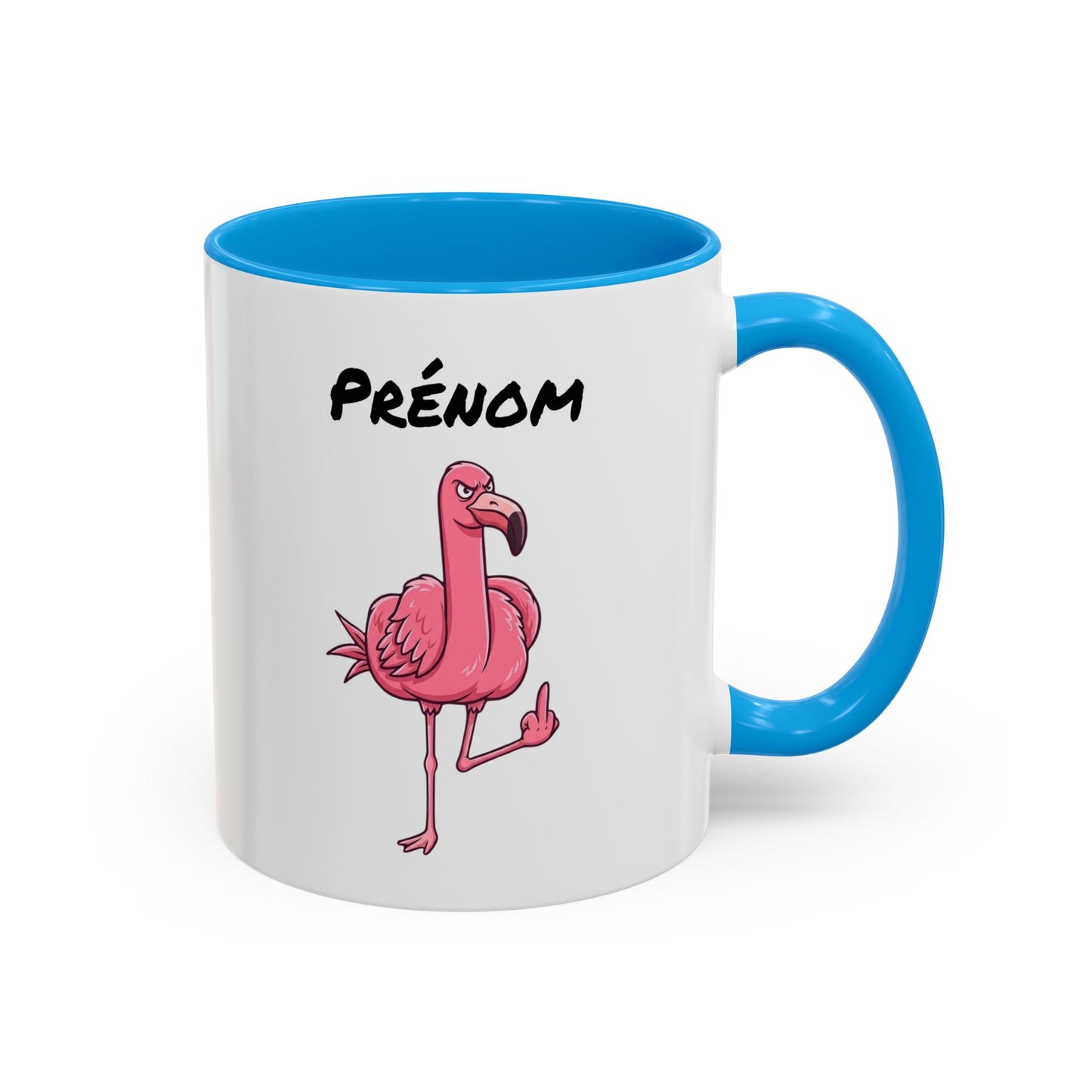 Tasse Flamant Rose Personnalisable avec Prénom – Mug Humoristique Flamant Original – Cadeau Fun Adulte – Céramique 325ml