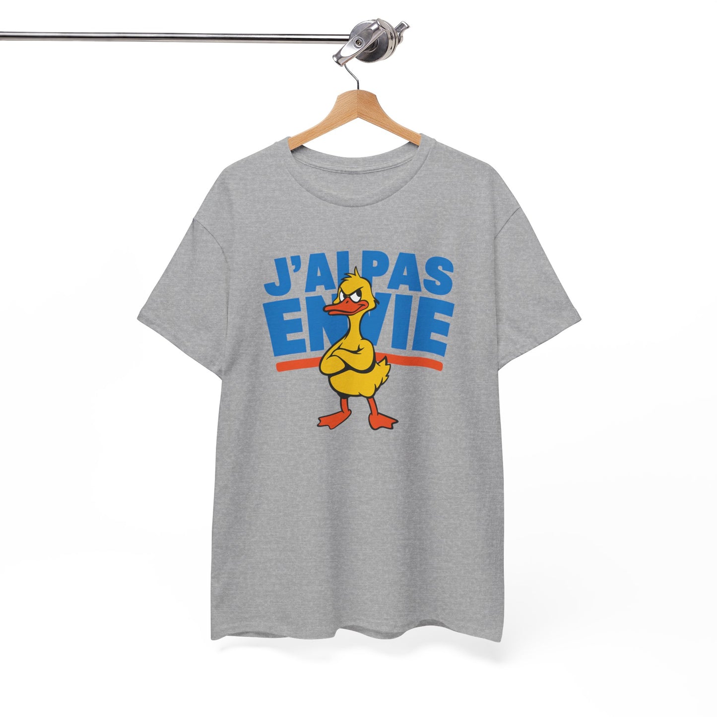 T-Shirt Humour J’ai Pas Envie – Tee Shirt Drôle Canard Blasé Mauvaise Humeur Sarcastique Citation Fun Cadeau Collègue Travail Homme Femme