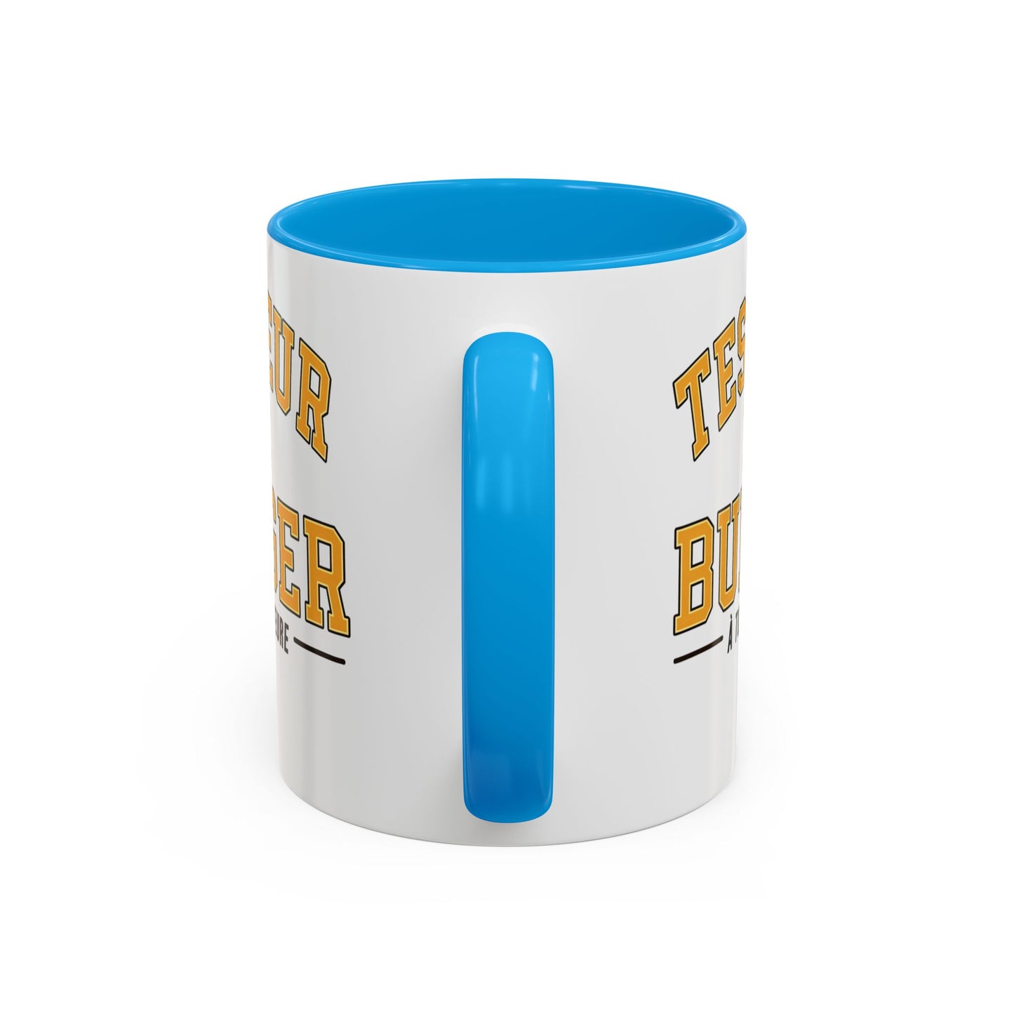 Mug Testeur de Burger – Tasse Humoristique Fast Food et Hamburger – Cadeau Gourmand Original – Céramique 325ml Noir Bleu Rouge