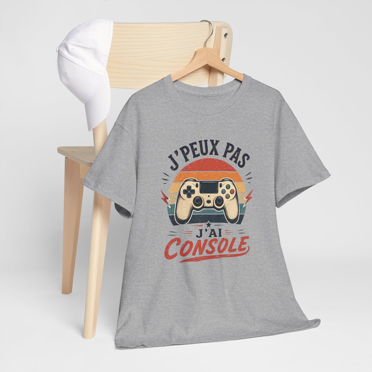 T-Shirt Gamer Humour Homme Femme – J’Peux Pas J’Ai Console – Tee Shirt Jeux Vidéo Vintage