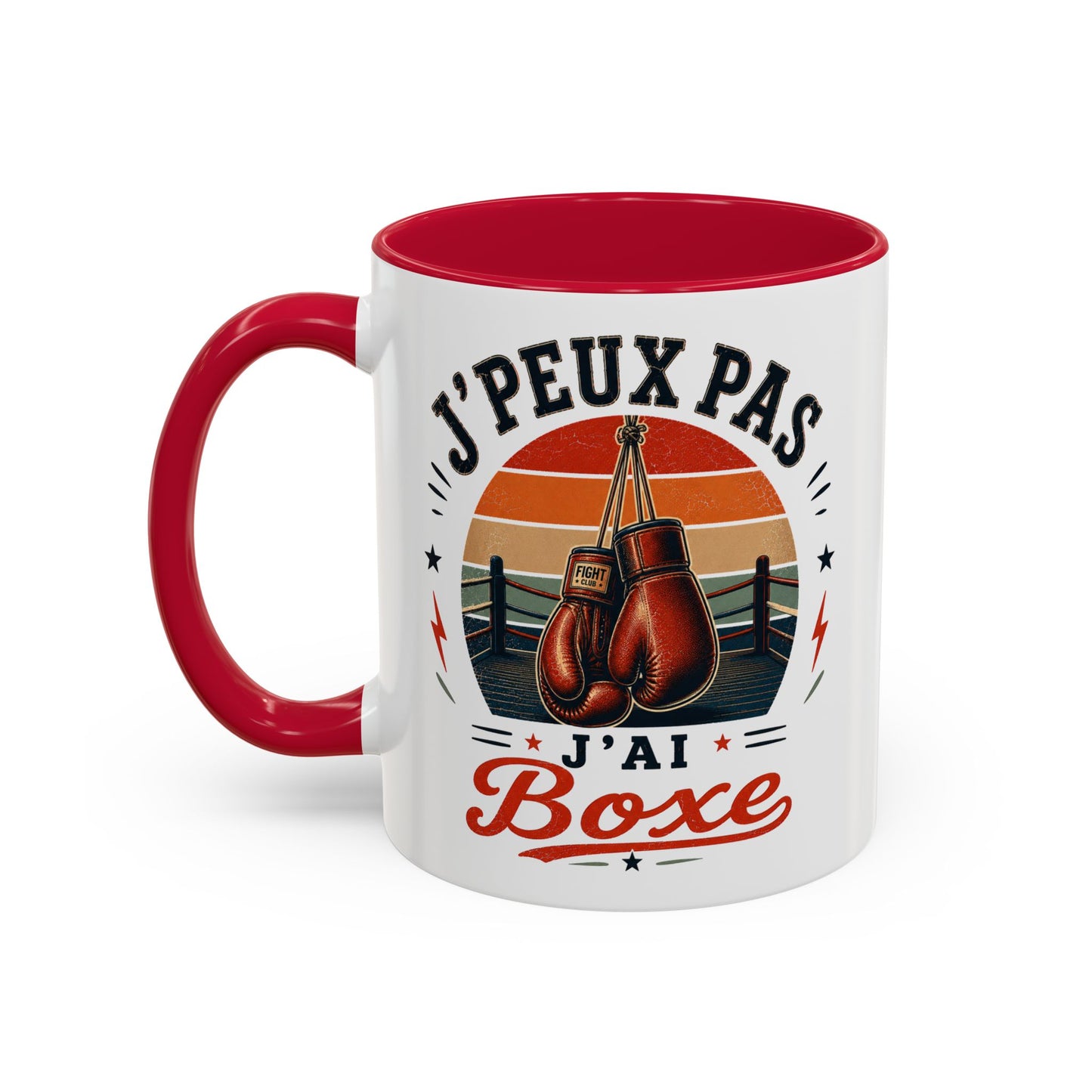 Tasse J’Peux Pas J’Ai Boxe – Mug Boxe Vintage Humoristique – Cadeau Boxeur Homme Femme 325ml