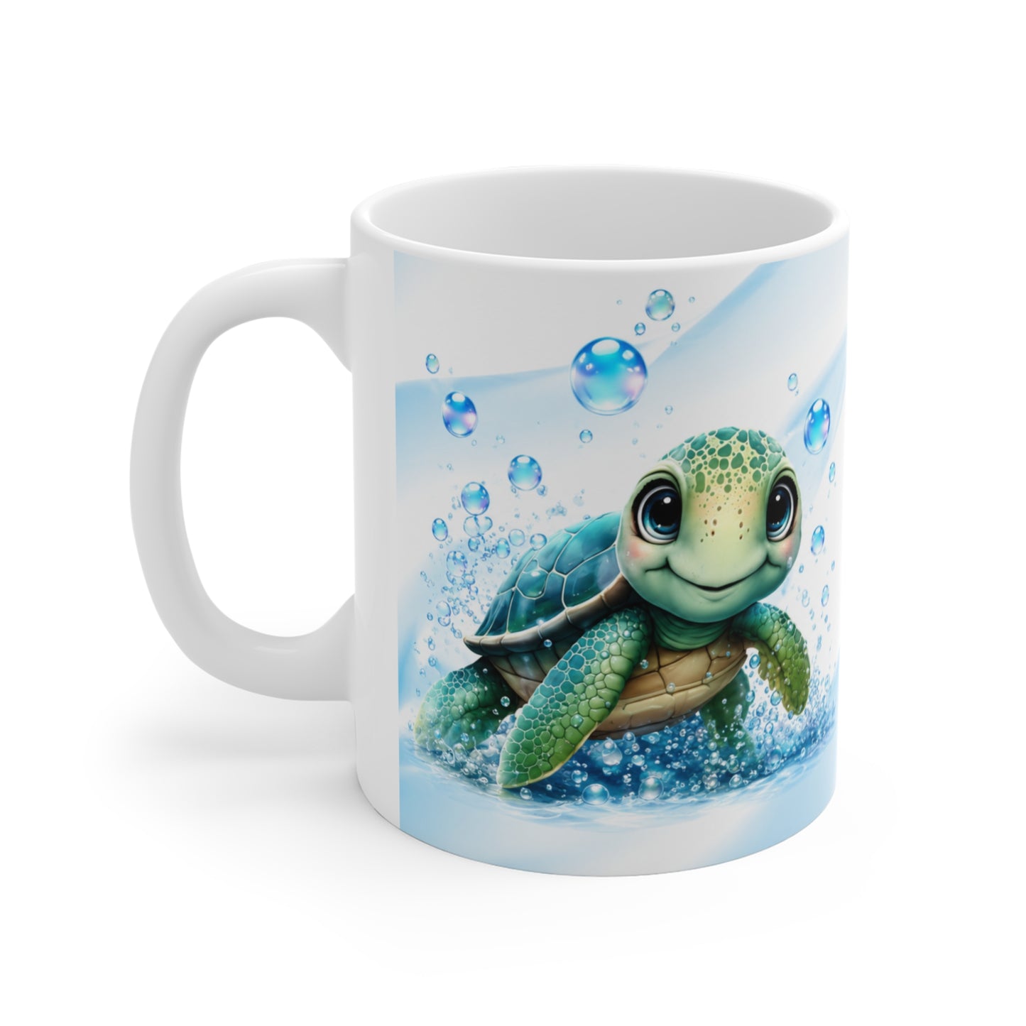 Tasse Tortue Marine Kawaii – Mug Animal Marin Mignon – Cadeau Enfant Homme Femme 325ml