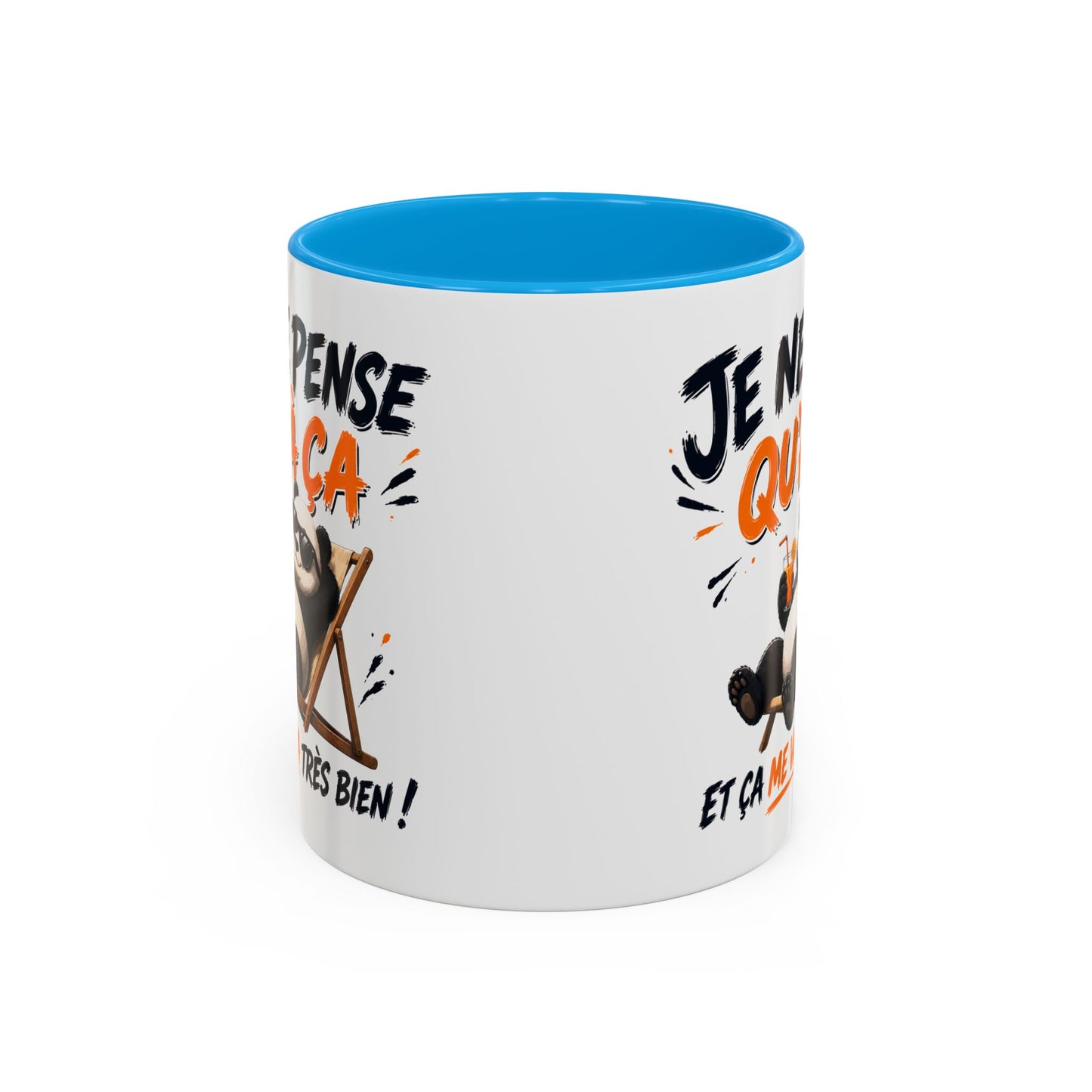 Tasse Je Ne Pense Qu’à Ça – Mug Panda Relax et Humour – Cadeau Original Détente 325ml