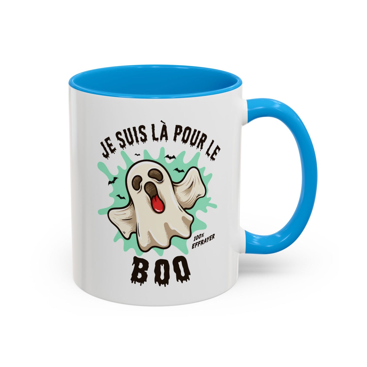 Mug Halloween Fantôme Humour – Tasse Effrayante Drôle Esprit Boo – Cadeau Halloween Homme et Femme Noir Bleu Rouge