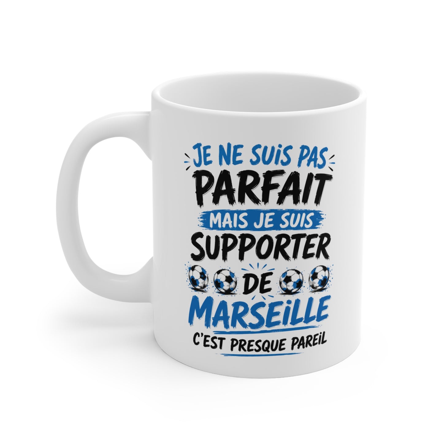 Tasse Supporter Marseille Humour – Mug Football  Drôle – Cadeau Fan de Marseille Homme Femme 325ml
