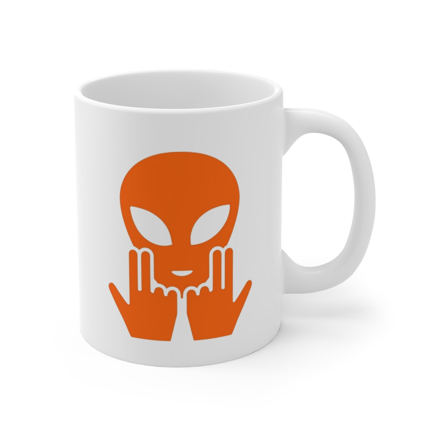 Mug Alien Personnalisé avec Prénom Tasse Humour Orange OVNI Signe Jul Cadeau Drôle et Original