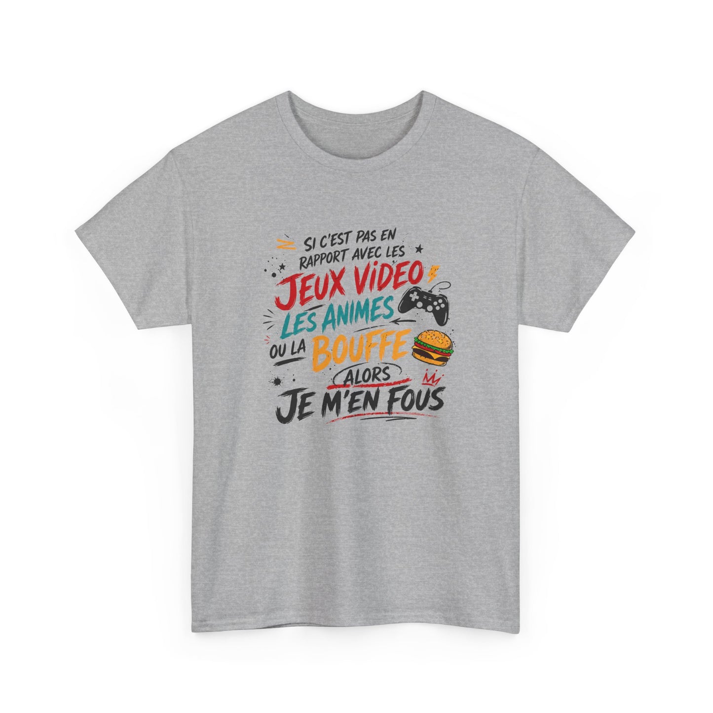 T-Shirt Jeux Vidéo Humour Homme Femme – Gamer Geek Animés Bouffe – Tee Shirt Drôle Gaming