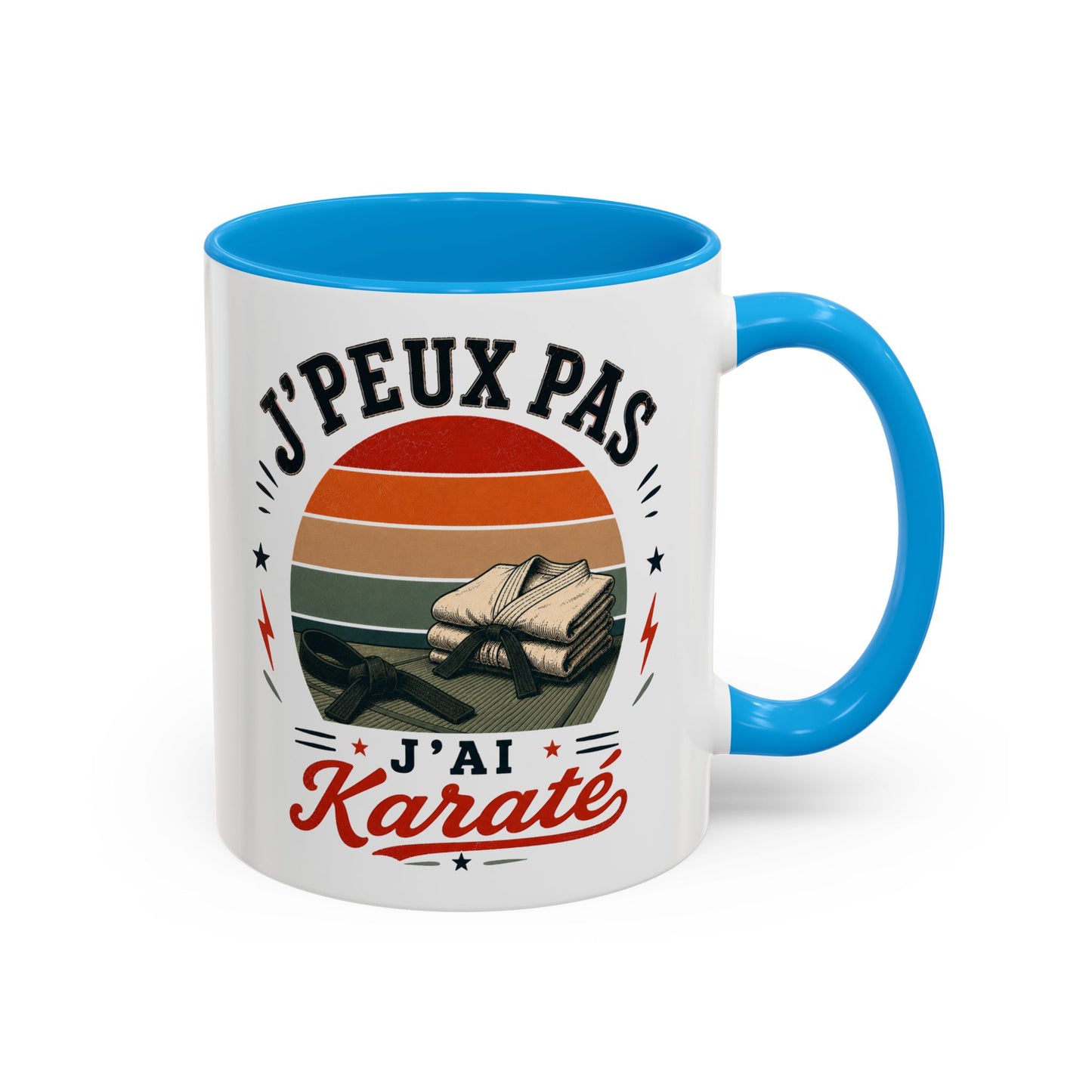 Tasse J’Peux Pas J’Ai Karaté – Mug Humour Karaté Vintage – Cadeau Passion Arts Martiaux Homme Femme 325ml