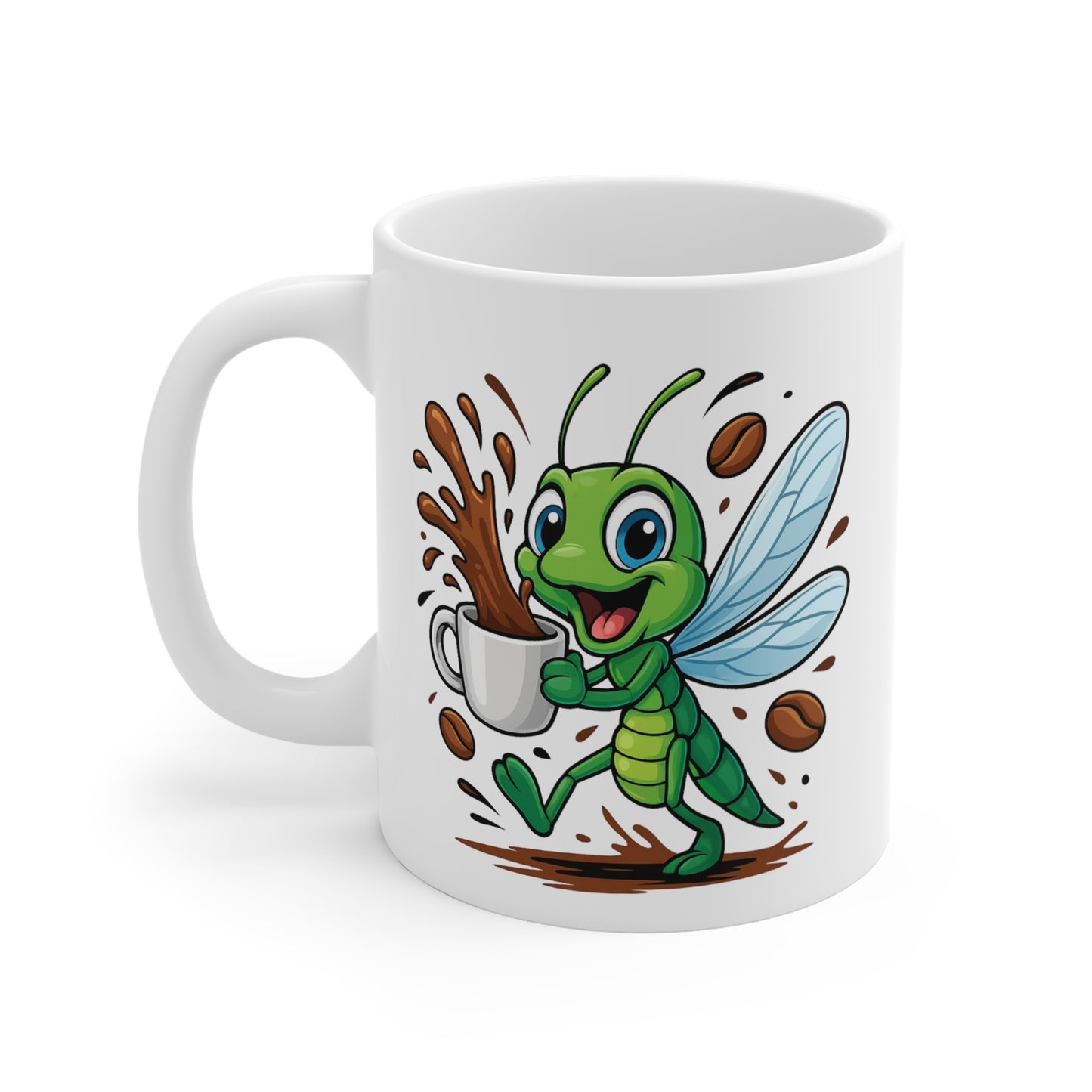Mug Libellule Café – Tasse Insecte Mignon et Coloré – Design Cartoon Énergique 325ml – Cadeau Original Nature et Café