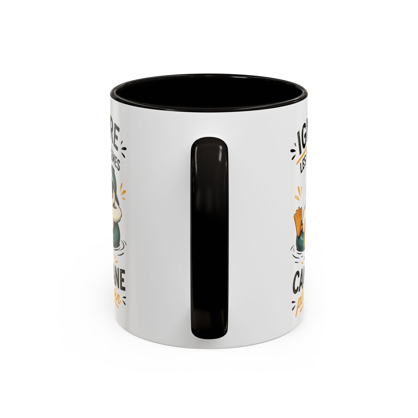 Tasse Humoristique Canard Relax – Ignore les Problèmes et Cancane Plus Loin – Mug Drôle Canard Bouée 325ml