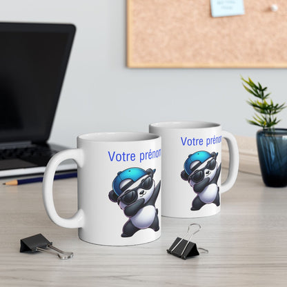 Mug Personnalisable Personnalisé Prénom Texte animal animaux Panda Qui Dab pour enfant et adulte