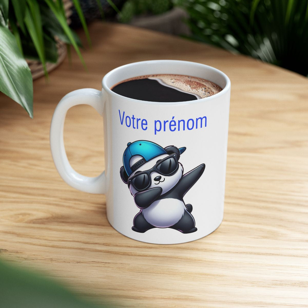 Mug Personnalisable Personnalisé Prénom Texte animal animaux Panda Qui Dab pour enfant et adulte