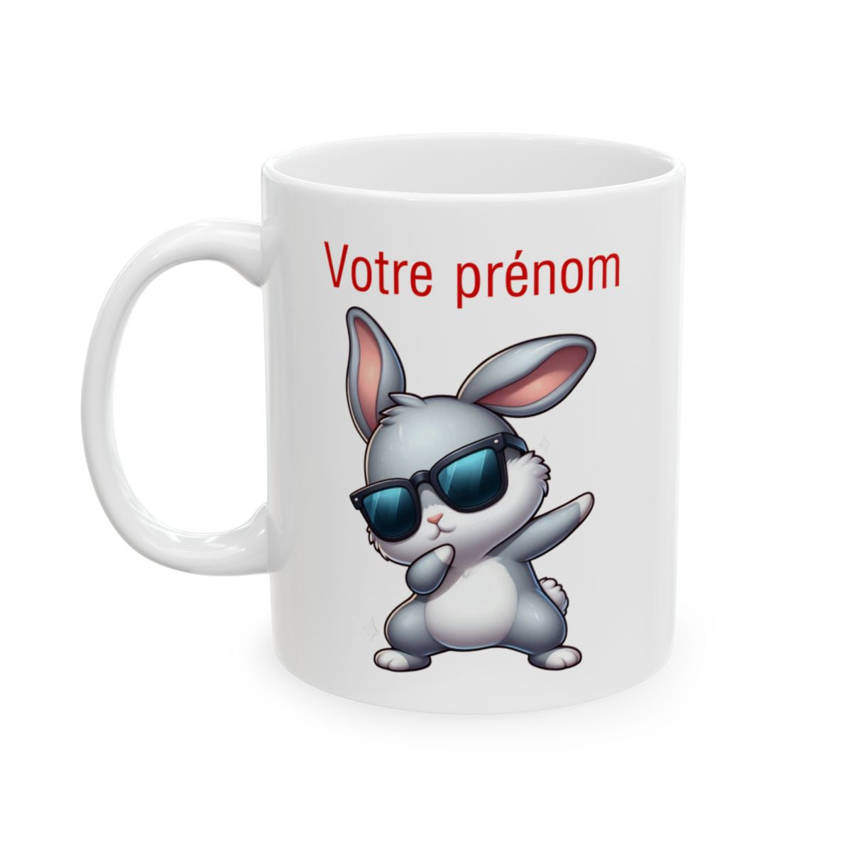 Mug Personnalisable Personnalisé Prénom Texte animal animaux  Lapin Qui Dab pour enfant et adulte