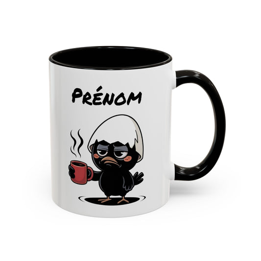 Tasse Calimero Café Personnalisable 325ml – Mug Céramique Humour Réveil Matin Prénom Cadeau Original