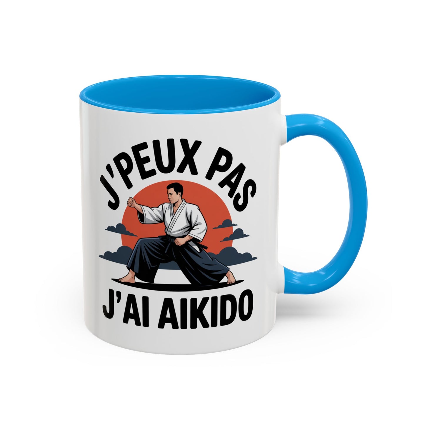 Tasse J’Peux Pas J’Aïkido – Mug Humour Arts Martiaux Japonais – Cadeau Aïkidoka Homme Femme 325ml