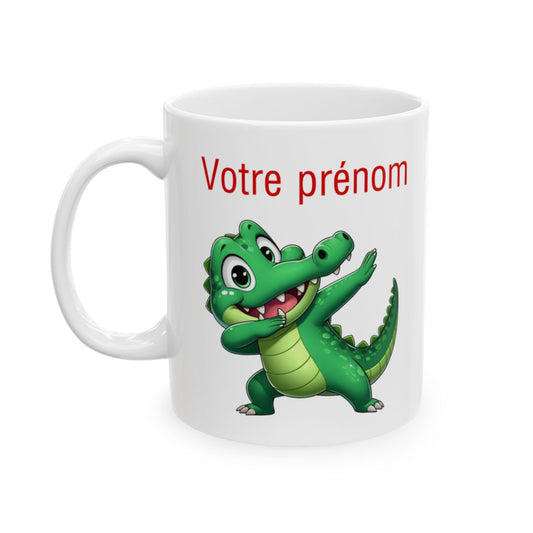 Mug Tasse Personnalisable Personnalisé Prénom Texte animal animaux Crocodile Qui Dab pour enfant et adulte