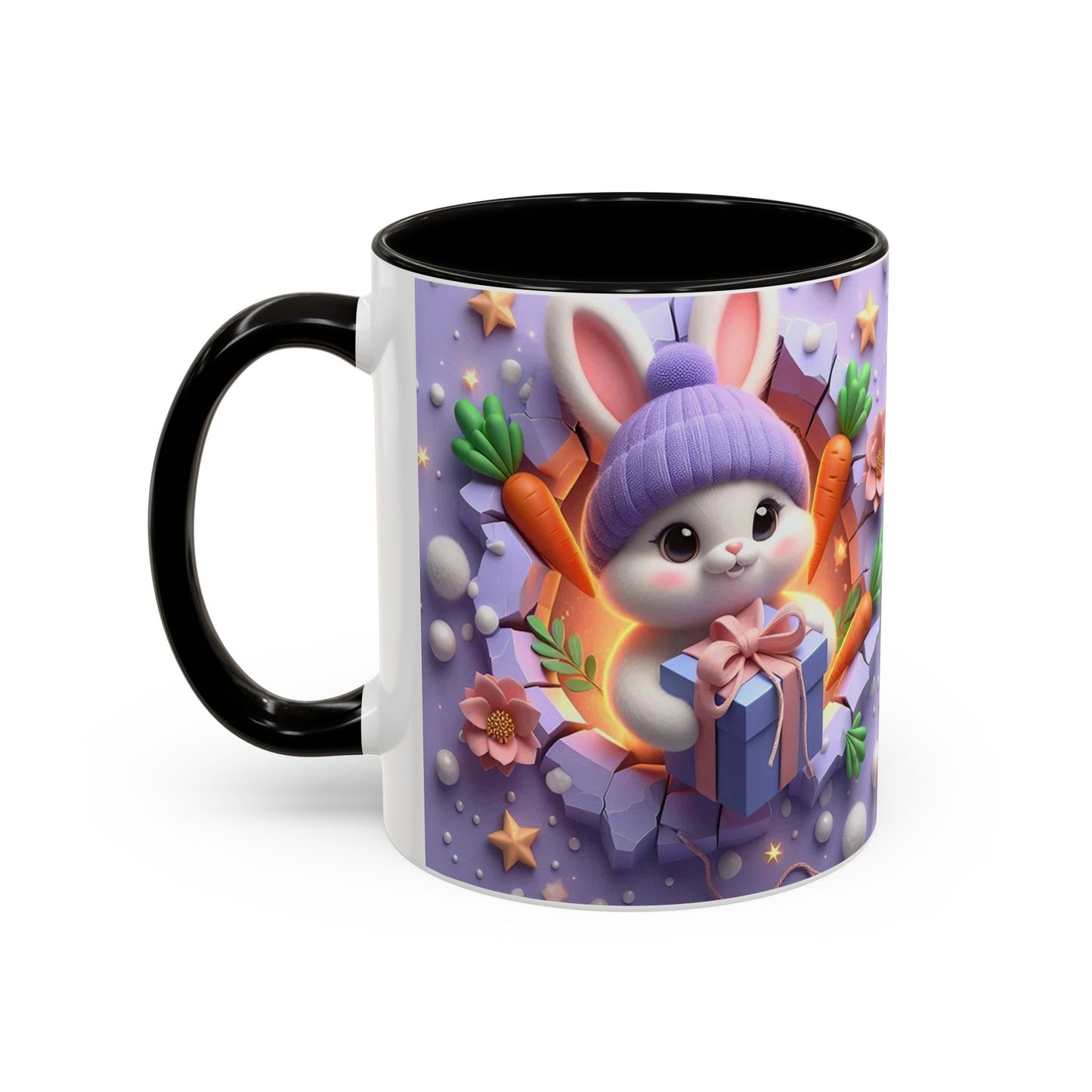 Mug Lapin Kawaii avec Cadeau – Tasse Bunny Adorable Style Pastel et Carottes – Cadeau Mignon 325ml