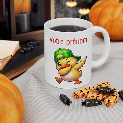 Mug Personnalisable Personnalisé Prénom Texte animal animaux Canard Qui Dab pour enfant et adulte