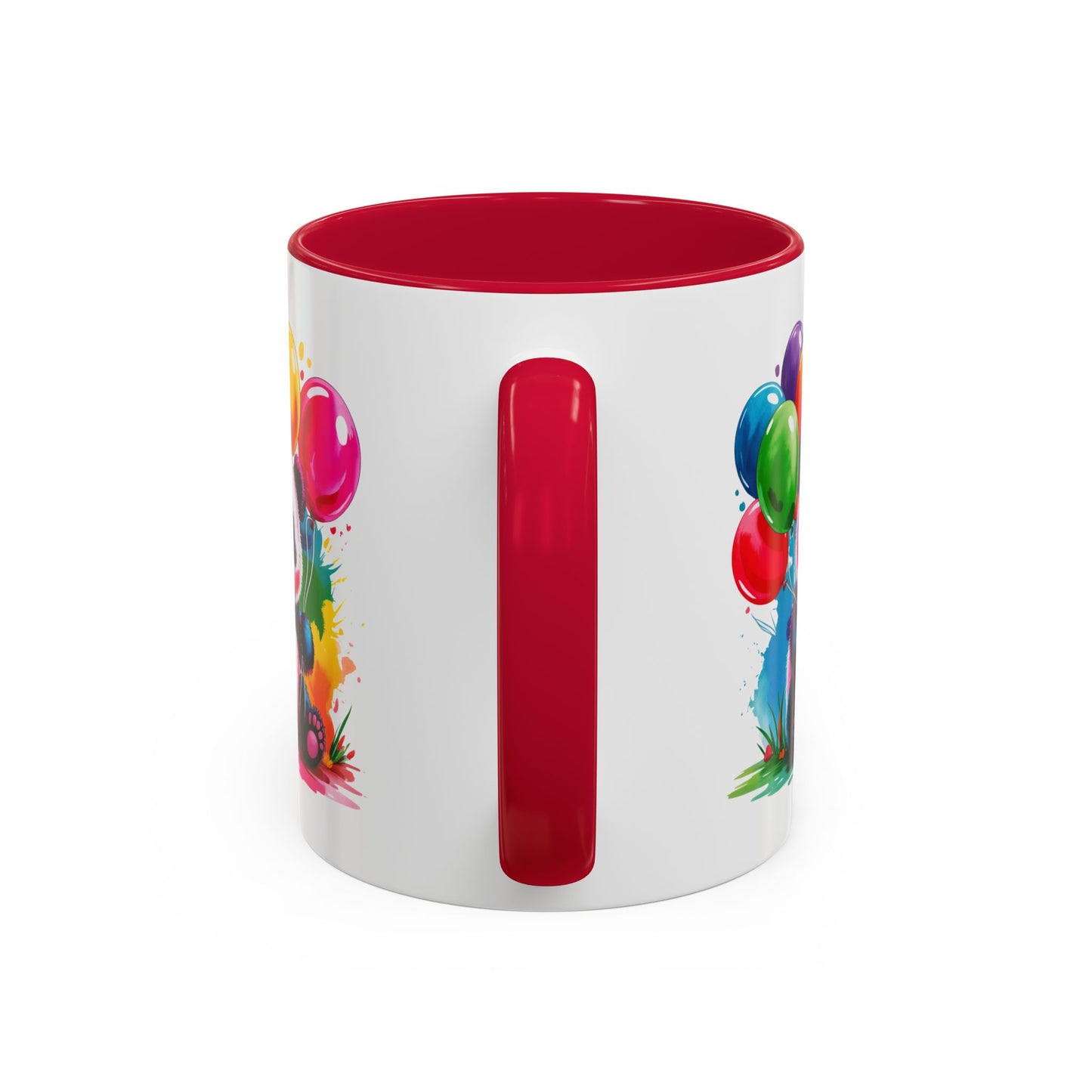 Mug Panda Kawaii avec Ballons Multicolores – Tasse Mignonne Cadeau Anniversaire et Fête – Céramique 325ml