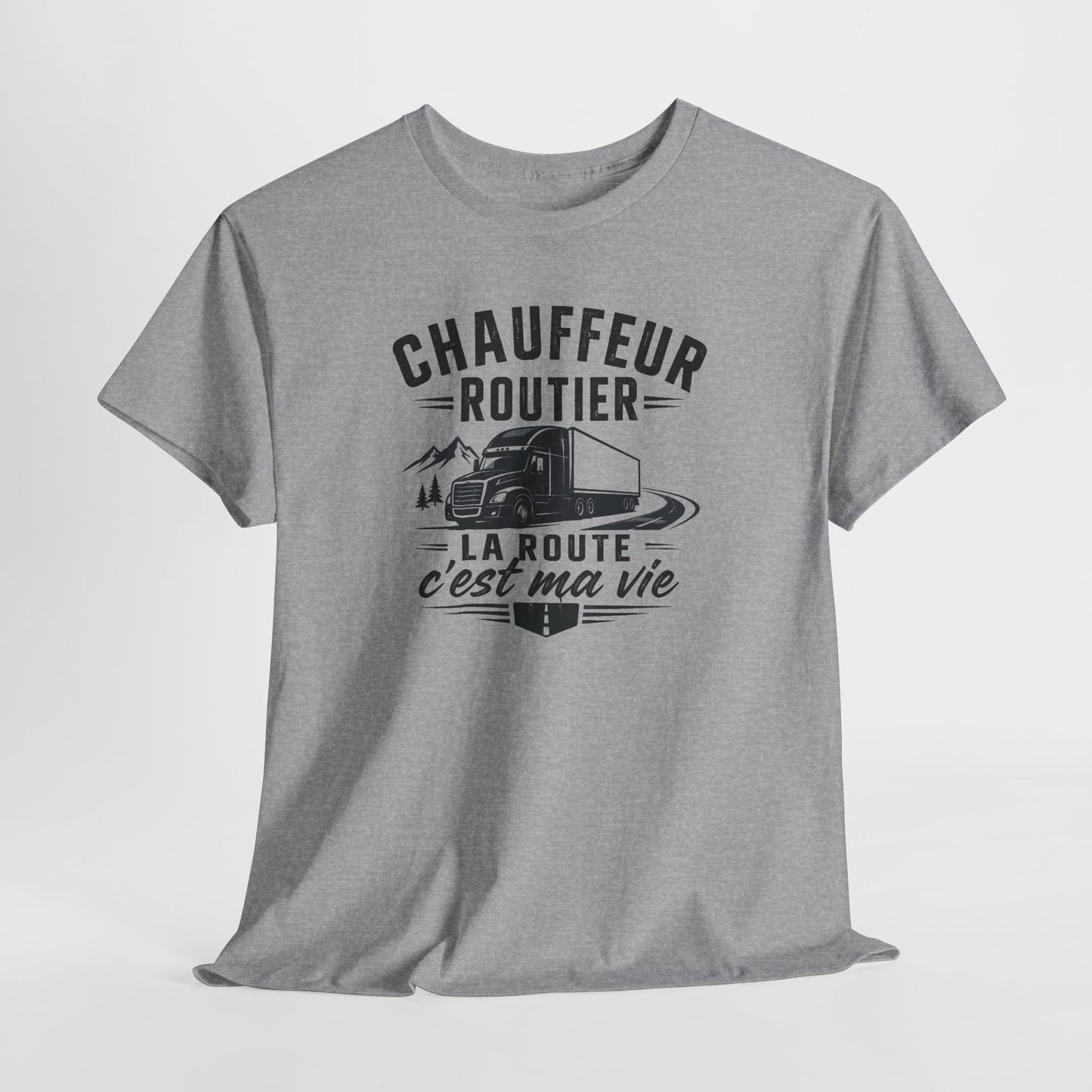 Tee Shirt Homme Chauffeur Routier Camion Poids Lourd Cadeau Conducteur Routier Transporteur Passion Route