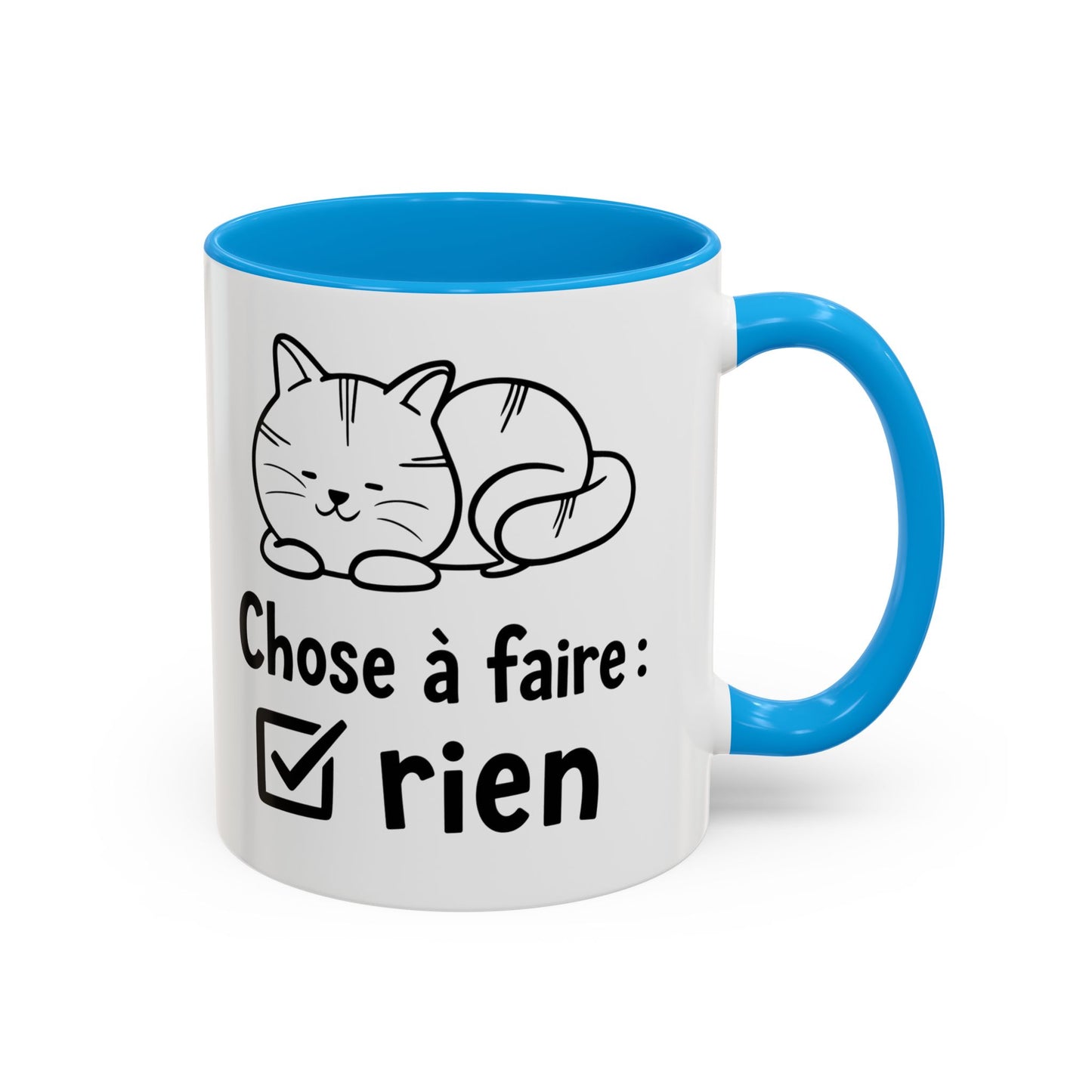 Tasse Chat Homme et Femme – Choisir de Ne Rien Faire – Mug Humour Chat Paresseux – Cadeau Original pour Amoureux des Chats – 325 ml