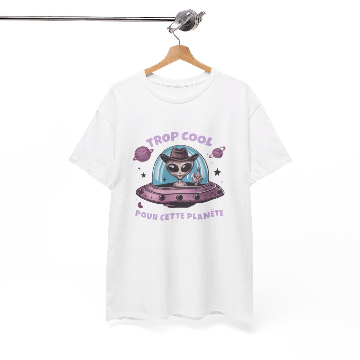 T shirt Alien Trop Cool Pour Cette Planète - Homme/Femme idée cadeau humour drôle amusant