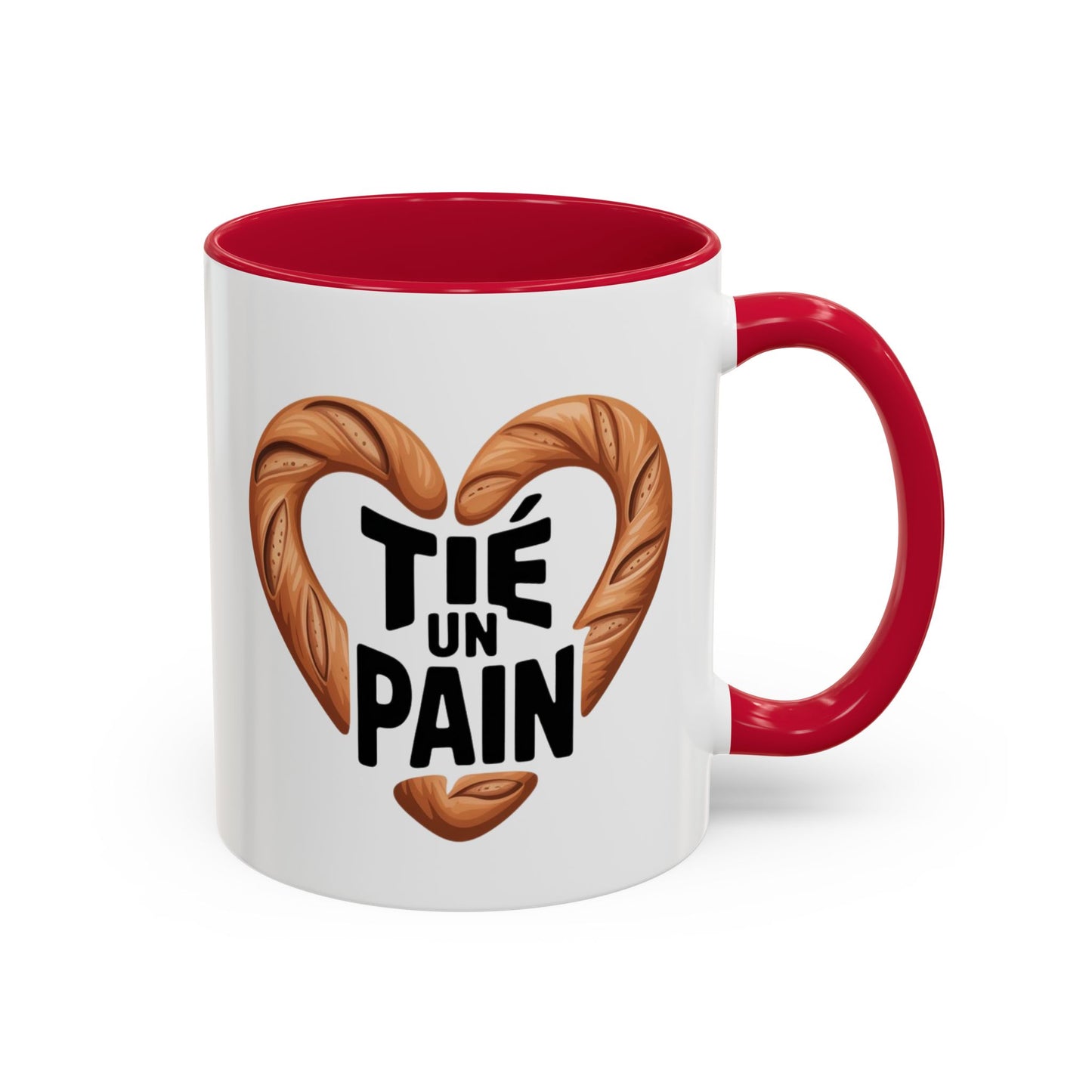 Mug T’es un Pain – Tasse Humour Boulangerie Amour Jeu de Mots – Cadeau Original Fun – Céramique 325ml Noir Bleu Rouge