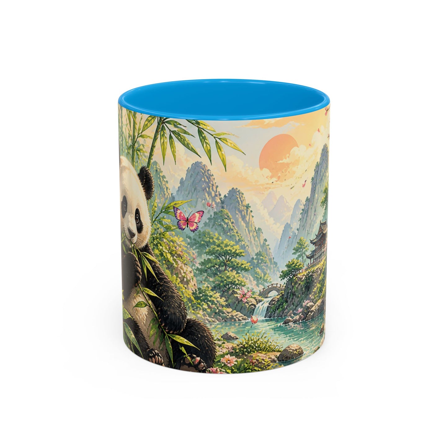 Tasse Panda Bambou – Mug Nature Asiatique avec Fleurs et Paysage Japonais Zen – Cadeau Animal Mignon 325ml