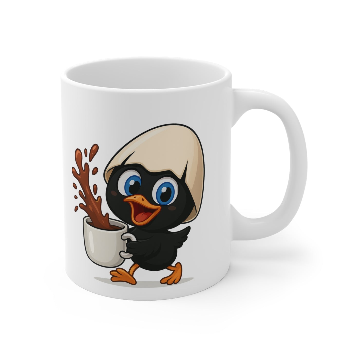 Mug Céramique Calimero  Poussin Coquille Œuf – Tasse Café Originale Mignonne 325ml – Cadeau Humour