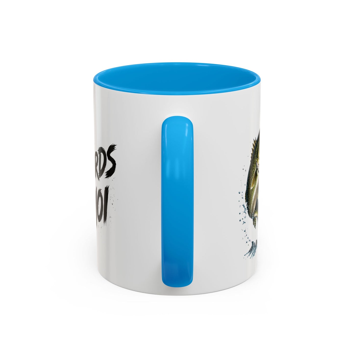 Mug Pêche Humoristique – Tasse Poisson avec Leurre – Cadeau Homme Amateur de Lac, Rivière et Plein Air – 325 ml Noir Bleu Rouge