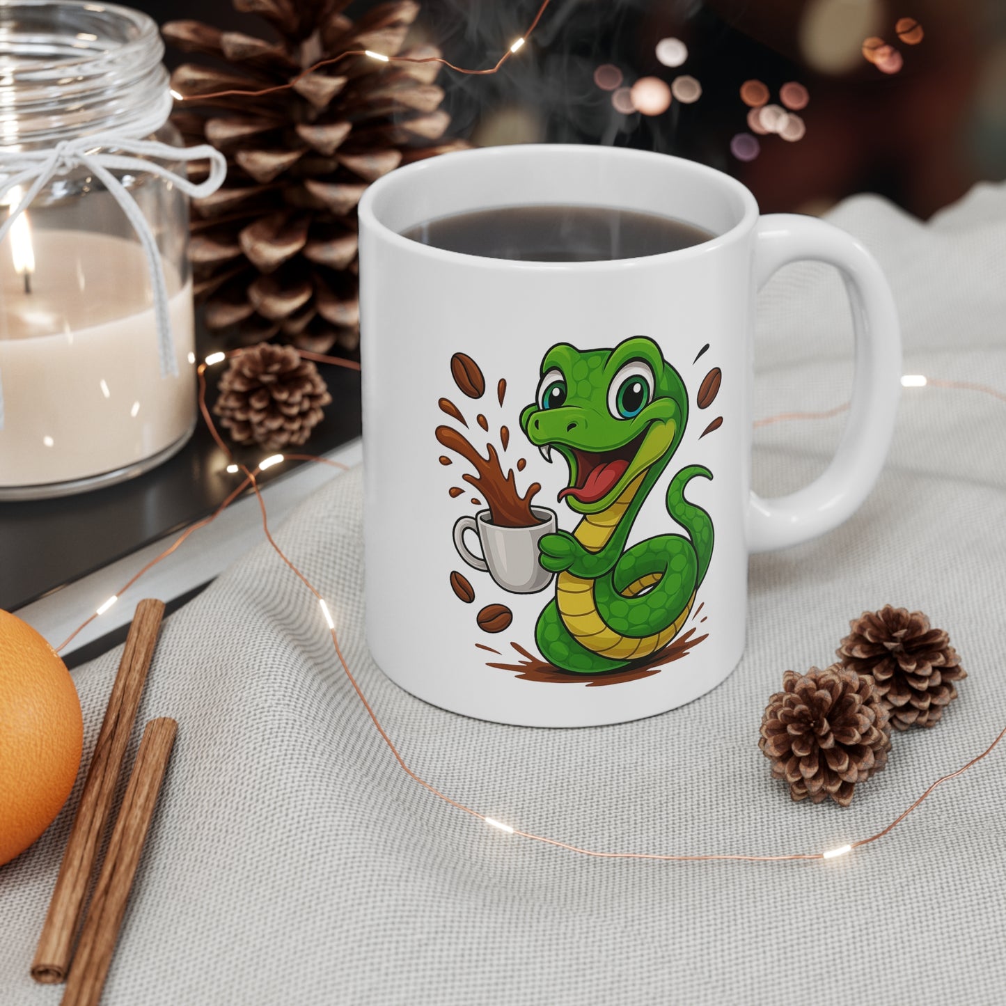 Tasse Serpent Amusant – Mug Café Cartoon Céramique 325ml – Cadeau Original Animal Mignon
