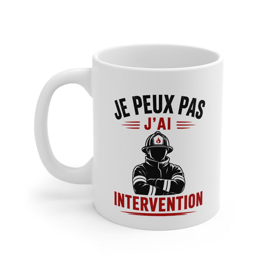 Mug Pompier Homme et Femme – Sapeur-Pompier Intervention Secours – Cadeau Original pour Pompier Professionnel ou Volontaire 325 ml