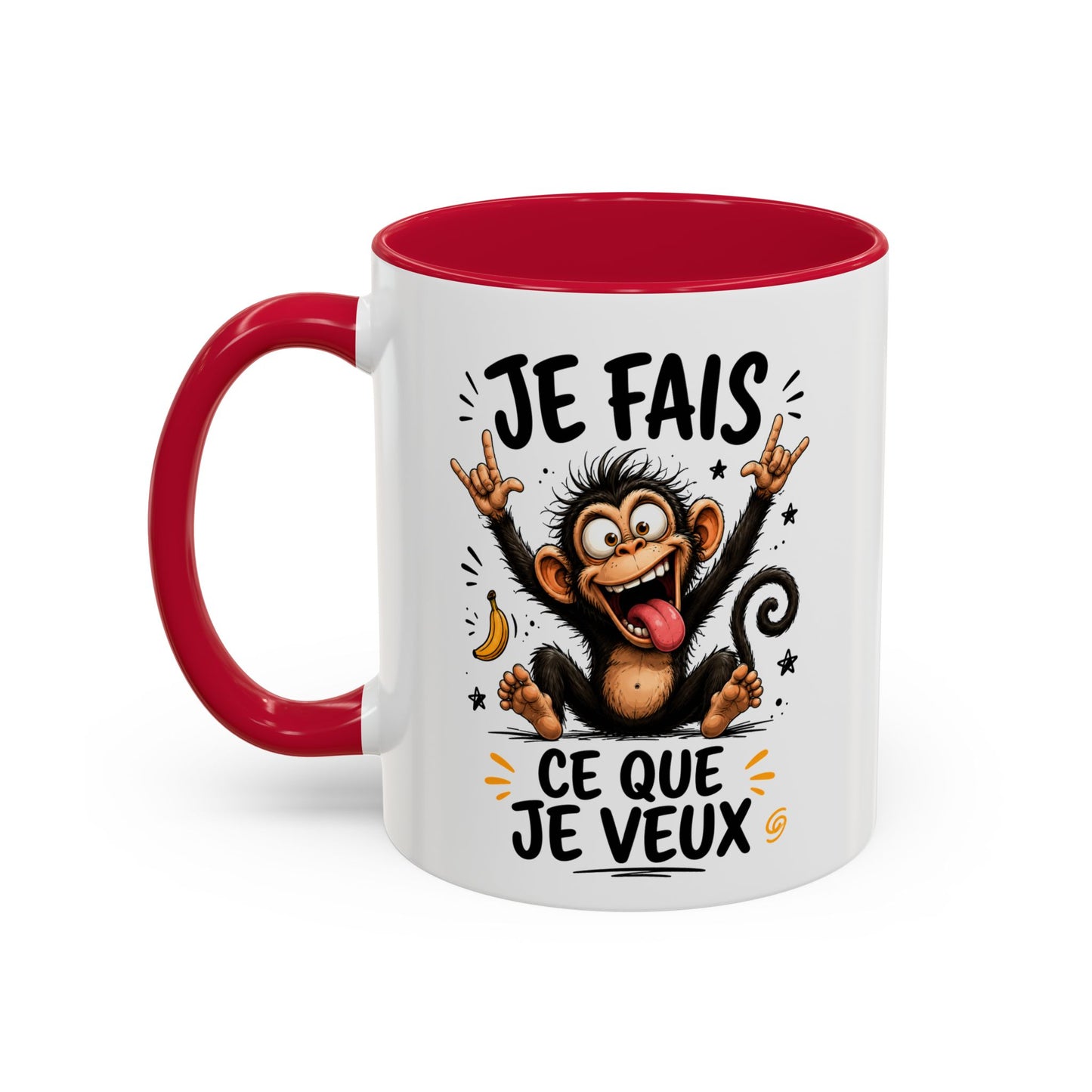 Tasse Je Fais Ce Que Je Veux – Mug Humour Singe Fou – Cadeau Homme Femme Collègue Ami 325ml