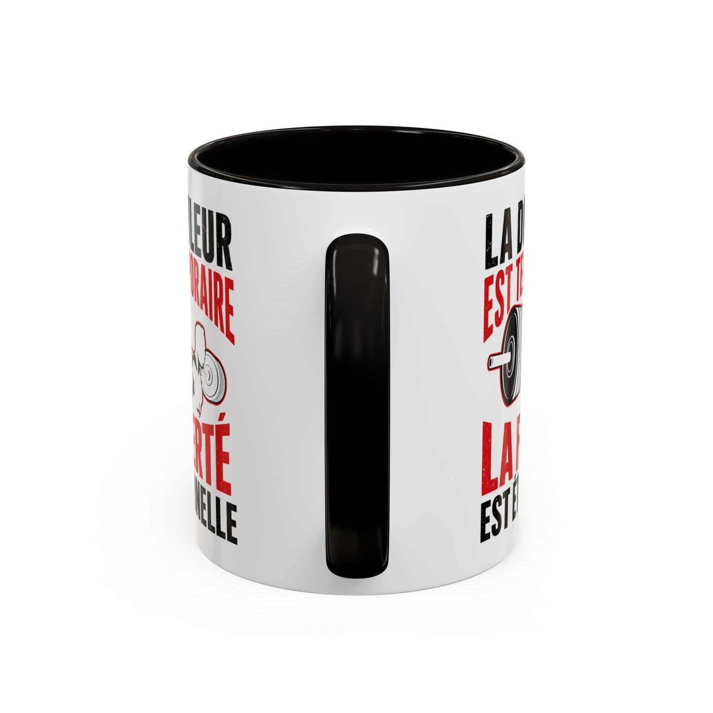 Mug Musculation Fitness – Tasse Sport Haltérophilie – Cadeau Original Homme et Femme, Salle de Sport Noir Bleu Rouge