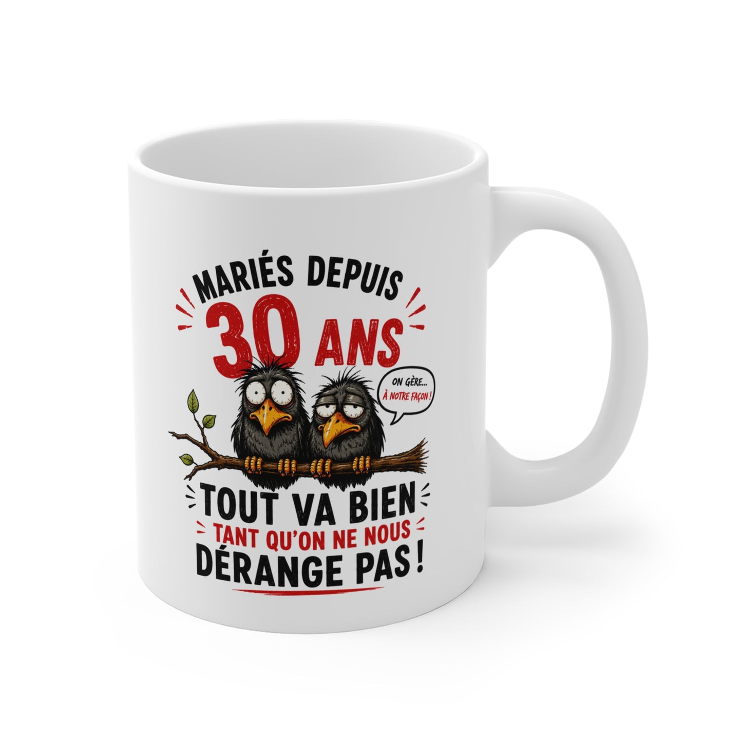 Tasse Mariés Depuis 30 Ans – Mug Humour Anniversaire de Mariage 30 Ans Homme Femme – Cadeau Noces de Perle 325 ml