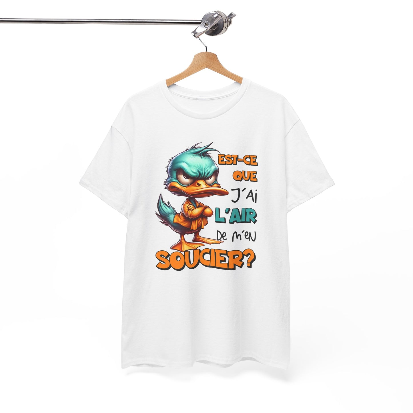 Tee Shirt Est-Ce Que J’Ai L’Air De M’En Soucier – T-Shirt Humour Canard Colérique – Cadeau Homme Femme Sarcasme Drôle