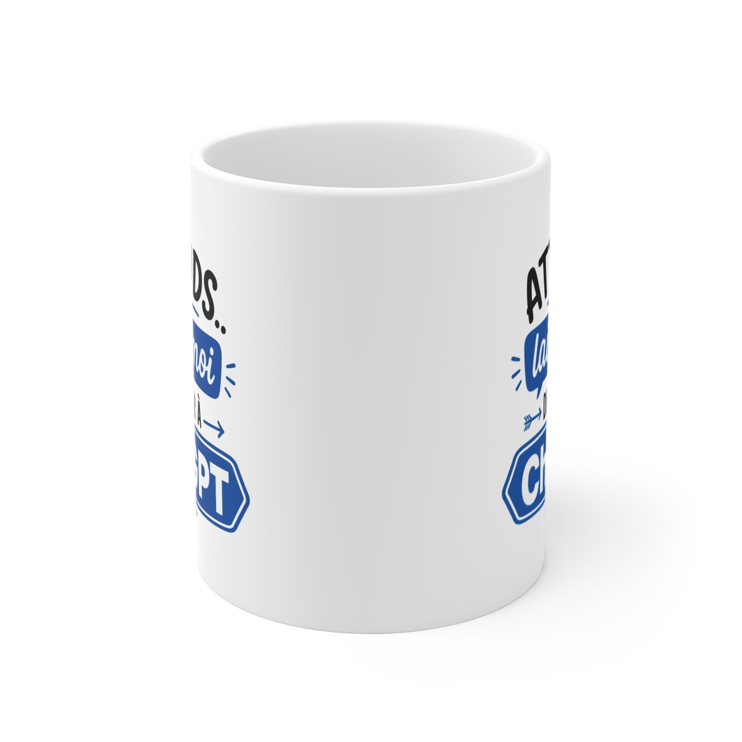 Tasse Attends Laisse-Moi Demander à l’IA – Mug Humour Intelligence Artificielle – Cadeau Geek Homme Femme 325ml