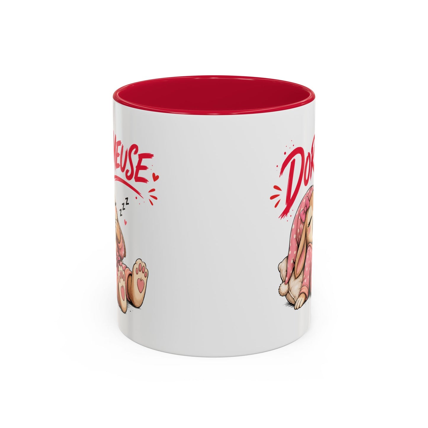 Tasse Dormeuse – Mug Humour Femme Fille avec Lapine Endormie – Cadeau Original 325ml