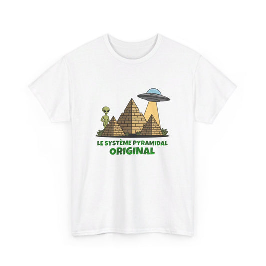 Tee shirt Alien Ovni Système Pyramidal  Soucoupe Volante Homme/Femme idée cadeau humour drole amusant