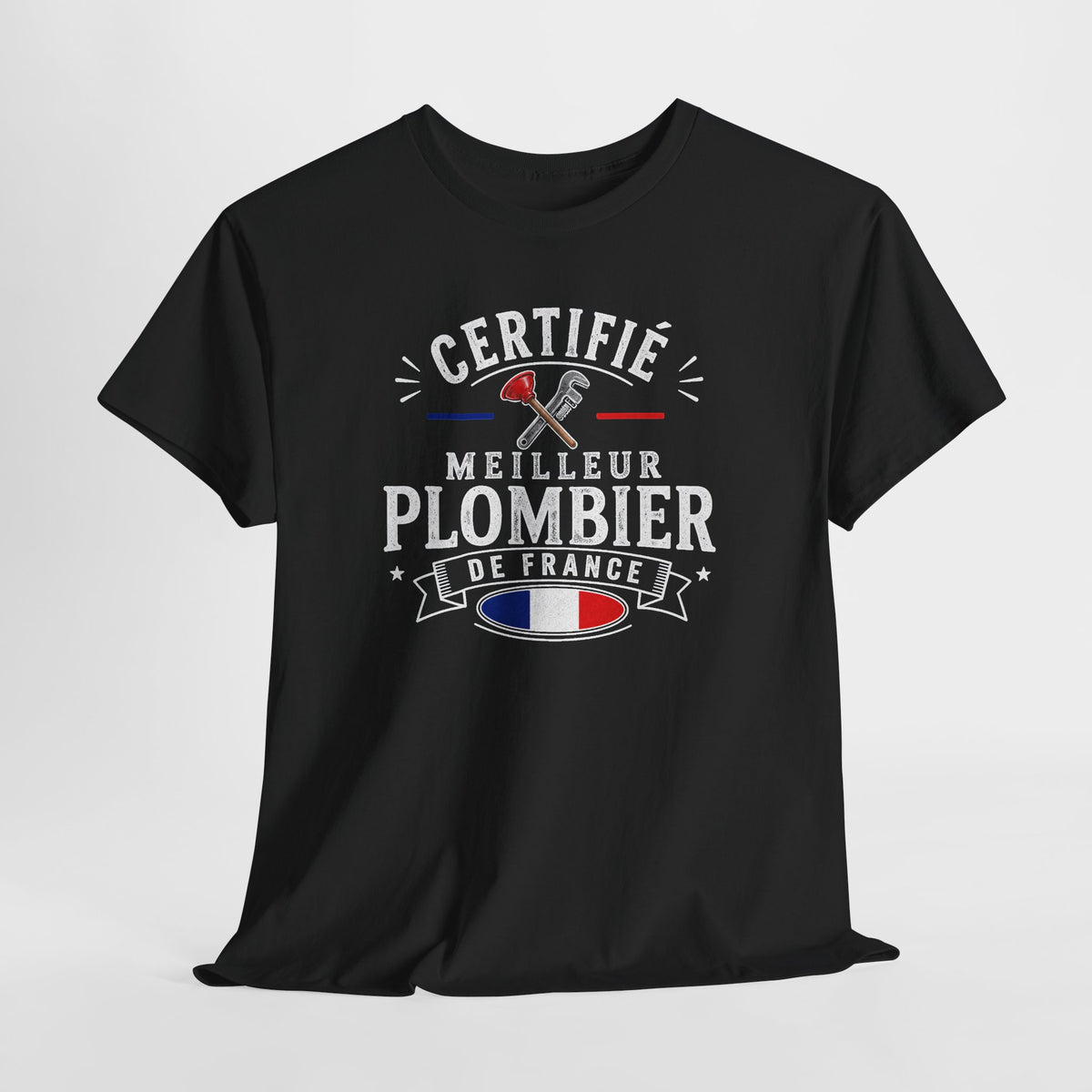 Tee Shirt Plombier Homme et Femme – Certifié Meilleur Plombier de France – T-Shirt Métier Cadeau Original