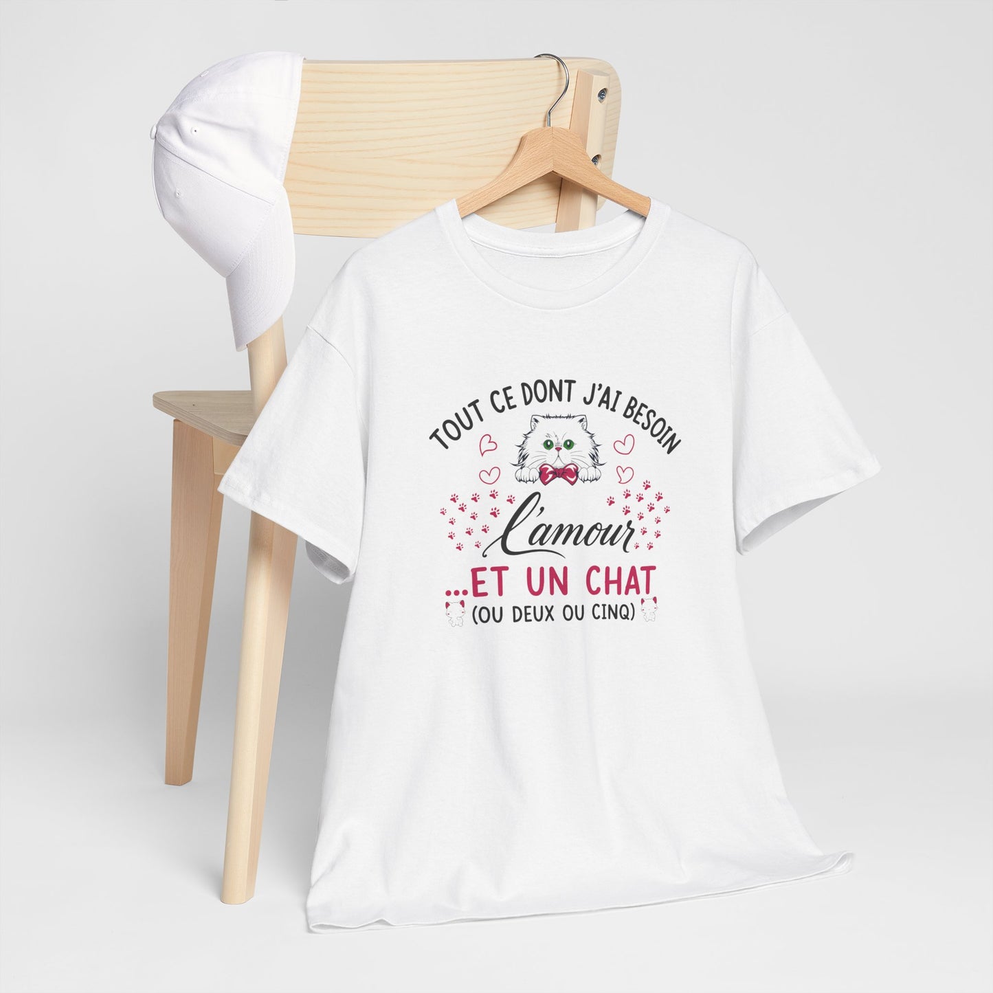 Tee Shirt Chat Homme Femme – Amour des Chats et Humour – Idée Cadeau Drôle pour Amoureux des Félins