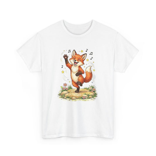 Tee Shirt Homme et Femme Renard Rigolo Dansant Animal Mignon Musique Nature Cadeau Humour