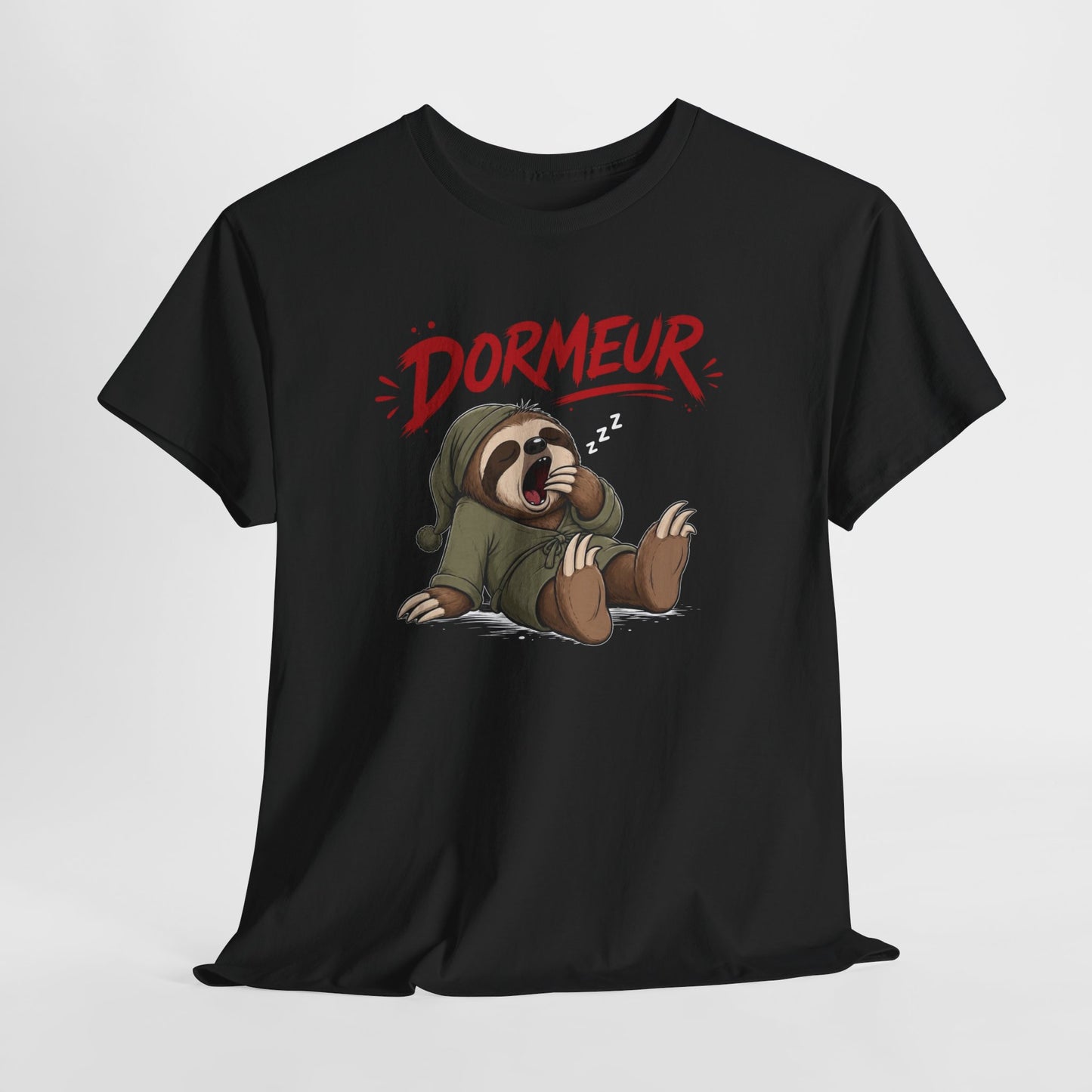 Tee-Shirt Dormeur – Paresseux Fatigué Humoristique – Cadeau Homme Adulte Amateur de Siestes