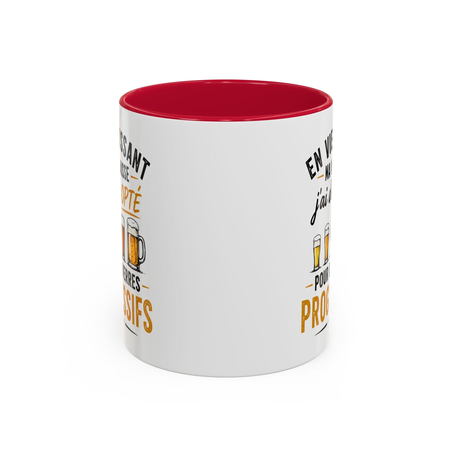 Mug Humour Bière et Vieillesse – En Vieillissant J’Avance à Mon Rythme Opté Houblon Progressif – Cadeau Drôle 325ml