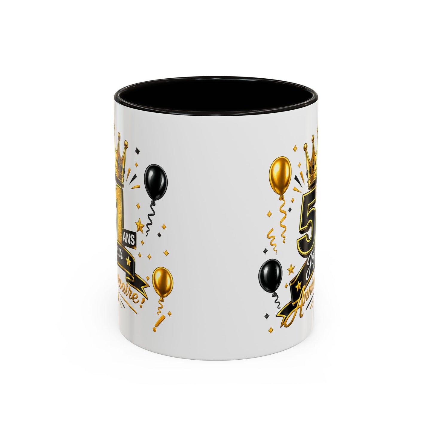 Mug Joyeux 51 Ans – Tasse Anniversaire 51 Ans – Cadeau Original pour Femme Homme – Idée Cadeau 51e Anniversaire Noir Bleu Rouge