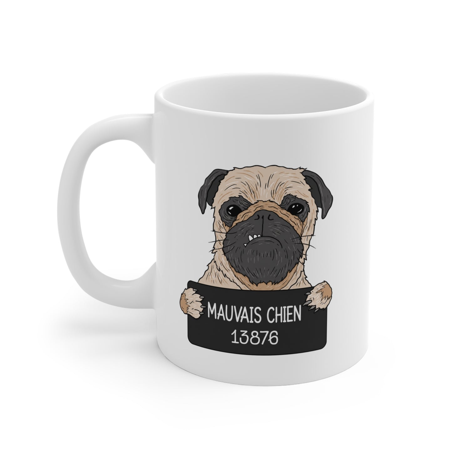 Mug Carlin Humoristique – Tasse Originale pour Propriétaire d’Animal – Idée Cadeau Drôle Homme et Femme – 325 ml
