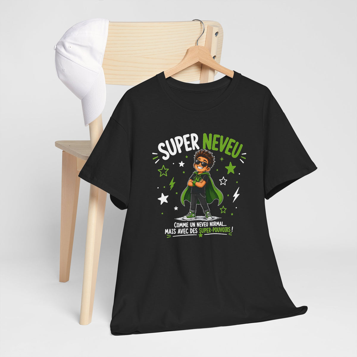 Tee Shirt Neveu Homme – Super Neveu Comme un Neveu Normal Mais Avec des Super-Pouvoirs – T-Shirt Humour Cadeau Original