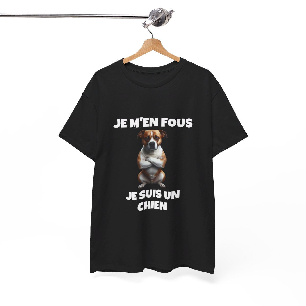 T shirt Animal Noir Je suis un chien idée cadeau humour humoristique amusant drole Homme/Femme